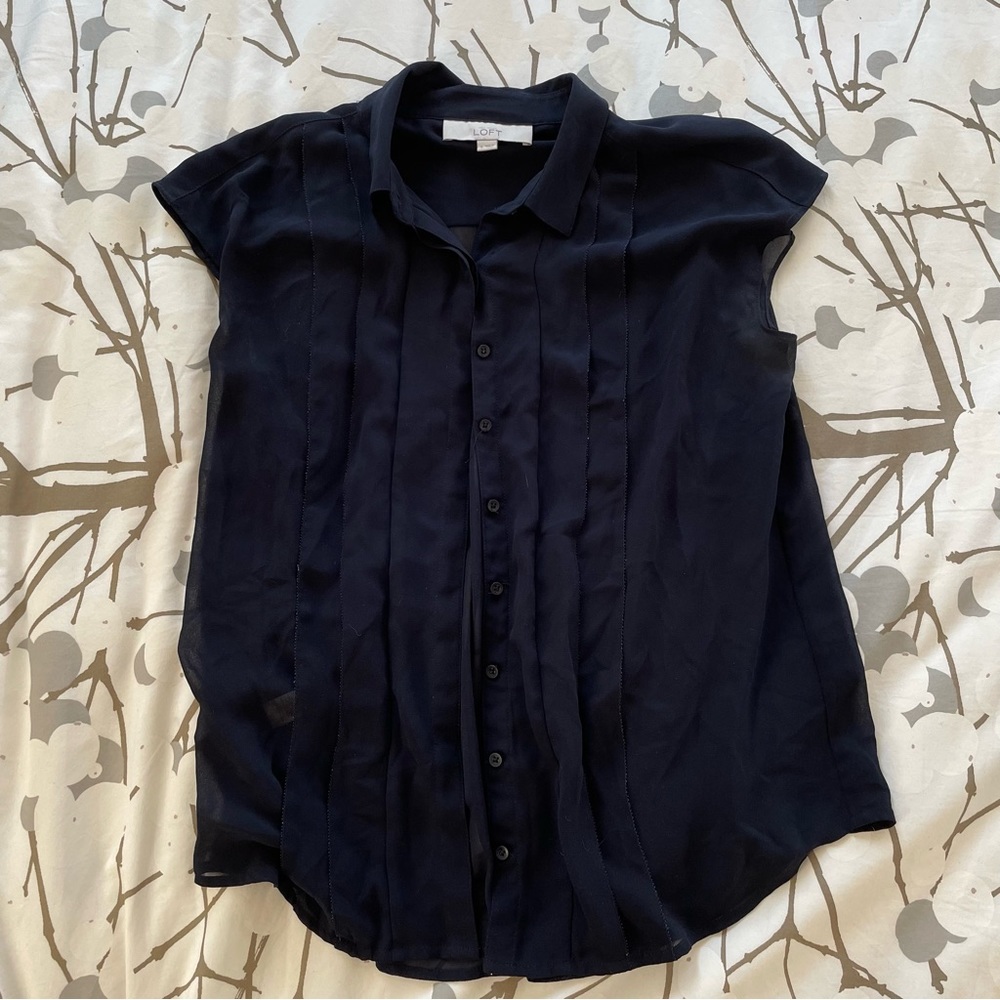 Loft navy blouse